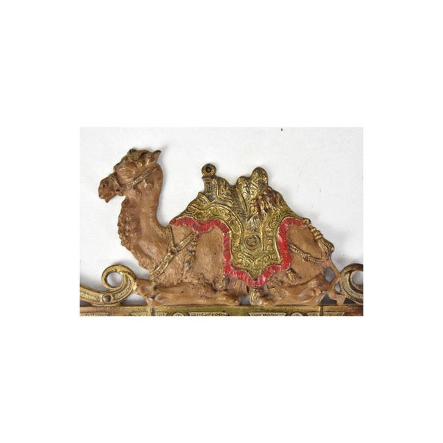 Art Deco Cast Iron Polychrome Egyptian Themed Rack Was Manufactured by the Judd Mfg. Co. 1598 For Sale - Image 3 of 6