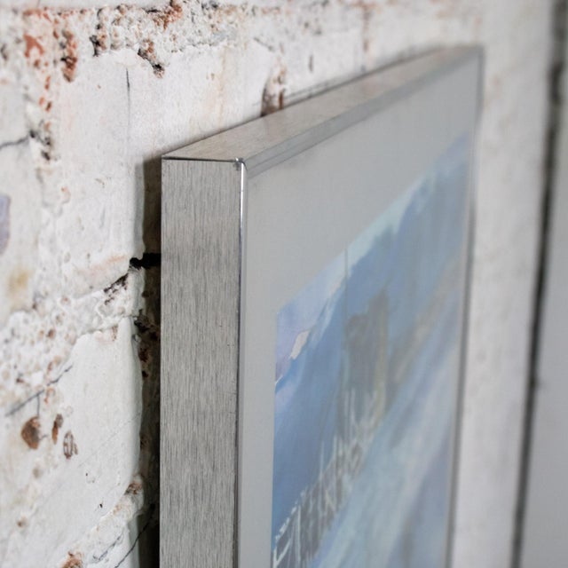 1980s 1985 Watercolor Winter Farm Landscape Signed by G. Russell Case Framed For Sale - Image 5 of 17