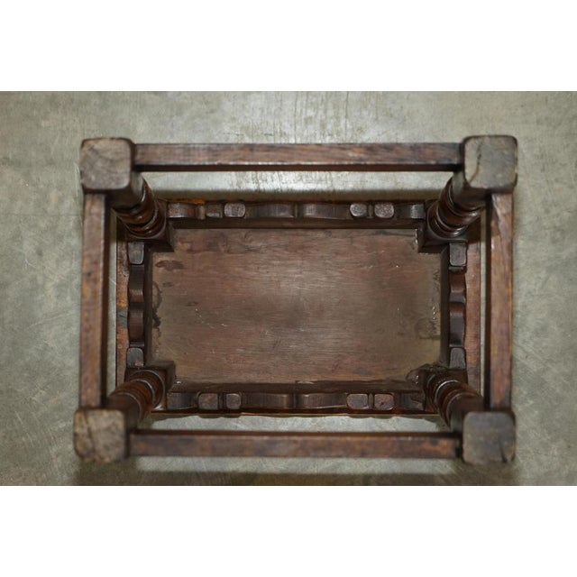 18th Century English Oak Jointed Stool or Side End Table, 1760s For Sale - Image 16 of 18