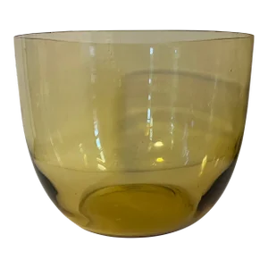 Art Deco Amber Yellow Blown Glass Bowl or Vase