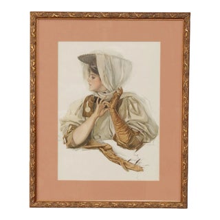 Harrison Fisher 'Ready for a Spin' Illustration Art Print For Sale