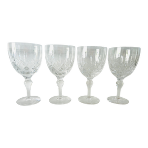 Contemporary Stuart Clear Crystal Wine Glasses Set of 4