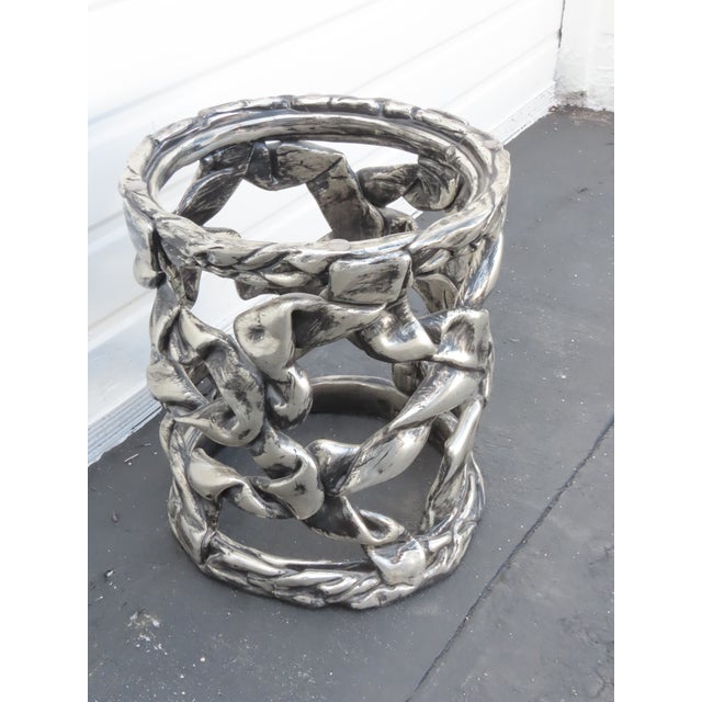 Tony Duquette Style Taffy Mid Century Modern Side End Lamp Table 6424 For Sale - Image 10 of 16