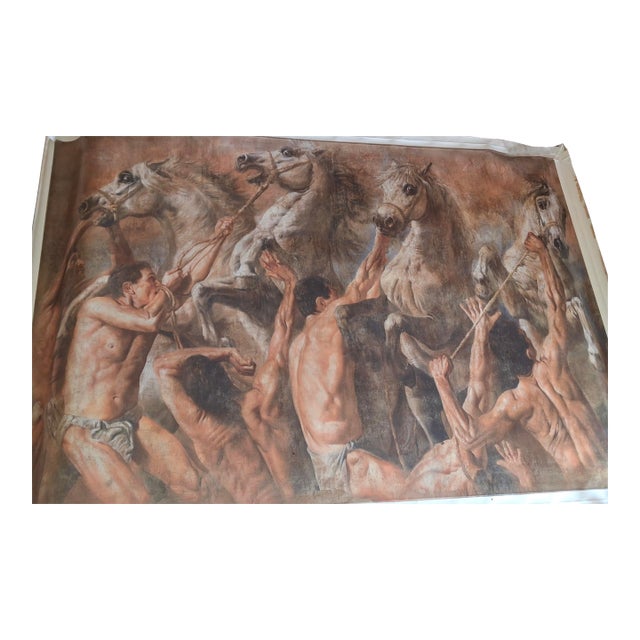 1990s Huge Signed Fine Art "Ferocitas" Giclee on Canvas by Tomasz Rut For Sale