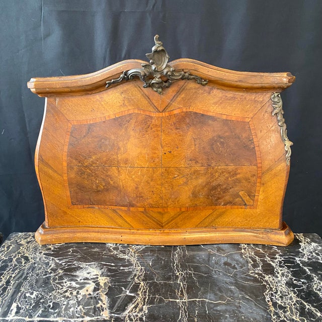 Wood Antique French Louis XV Marble Top Nightstands -a Pair For Sale - Image 7 of 17