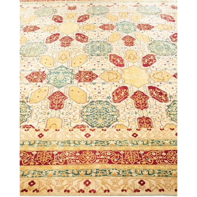 Solo Rugs Mogul, One-of-a-Kind Hand-Knotted Area Rug in Ivory, 8' 2" x 10' 7" For Sale - Image 4 of 8