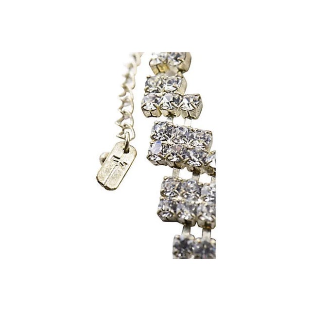 Rhinestone Bib Cocktail Statement Necklace and Earrings - 3 Pieces For Sale - Image 10 of 10