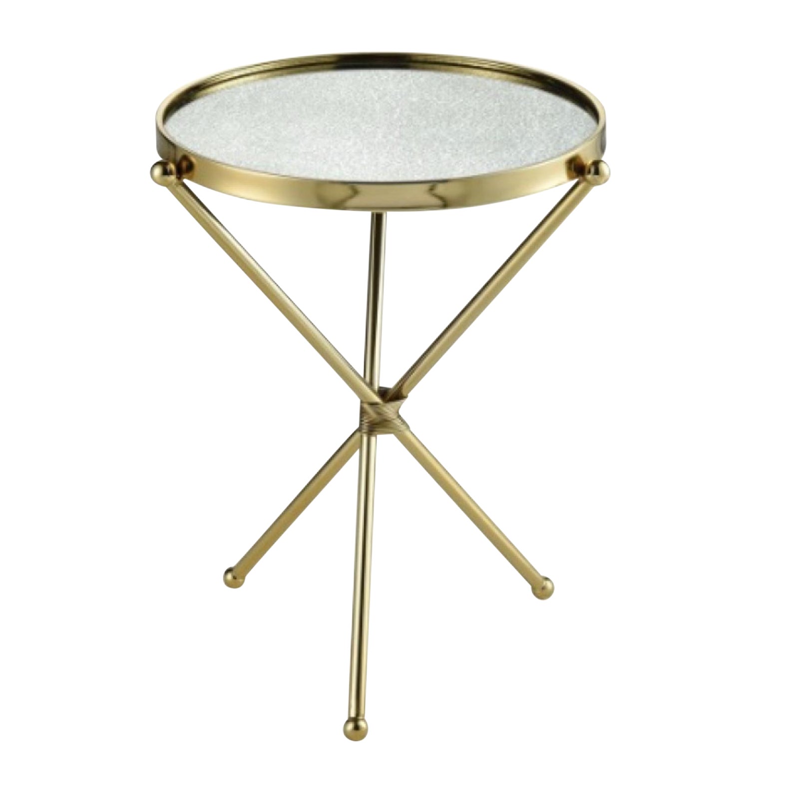 Modern Gold Finished Metal and Mirror Side Table Chairish