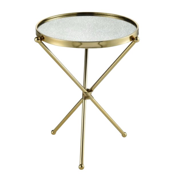 Modern Gold Finished Metal and Mirror Side Table Chairish