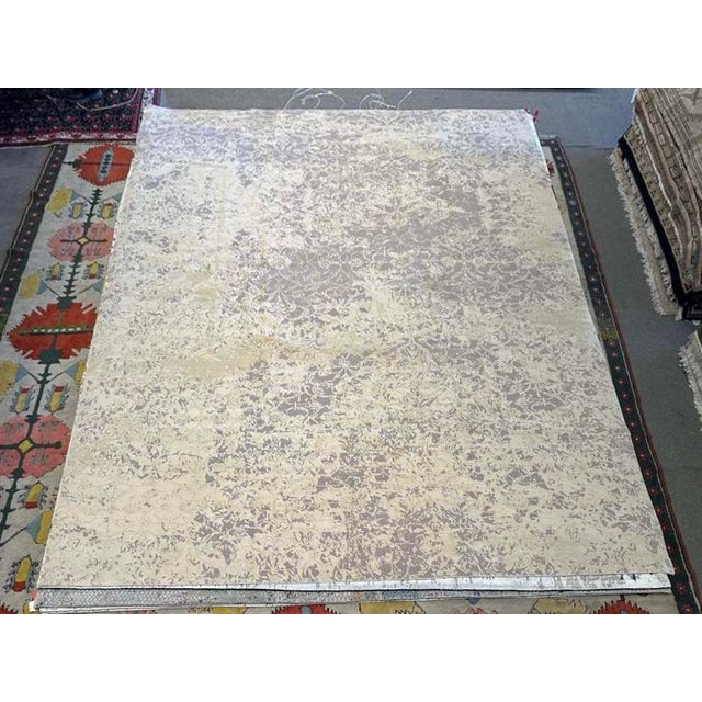 Modern Abstract Nepalese Handspun Wool Rug, 10x14 For Sale - Image 4 of 4