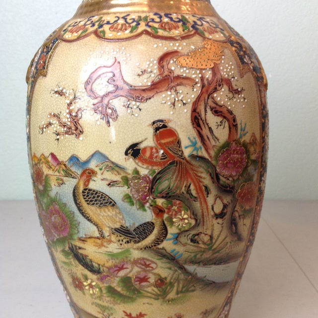 Hand Painted Royal Satsuma Vase Chairish