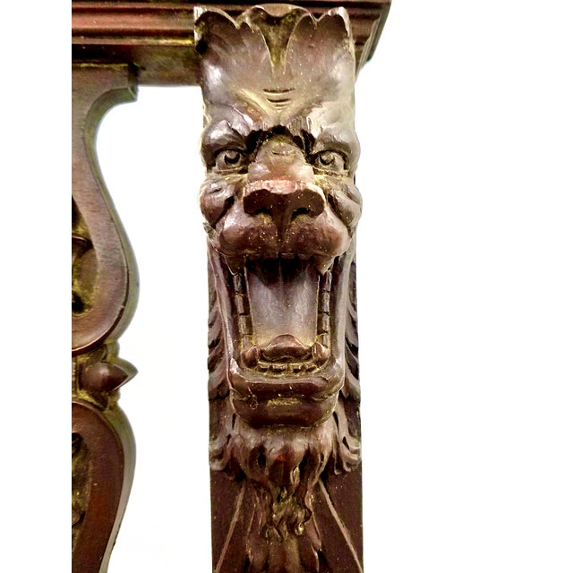 Renaissance Revival Easel With Carved Lion’s Heads and Panels For Sale - Image 4 of 8