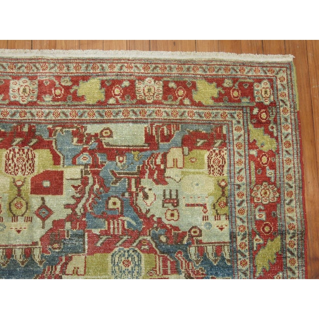 Red Zabihi Collection Malayer Senneh Persian Rug For Sale - Image 8 of 9