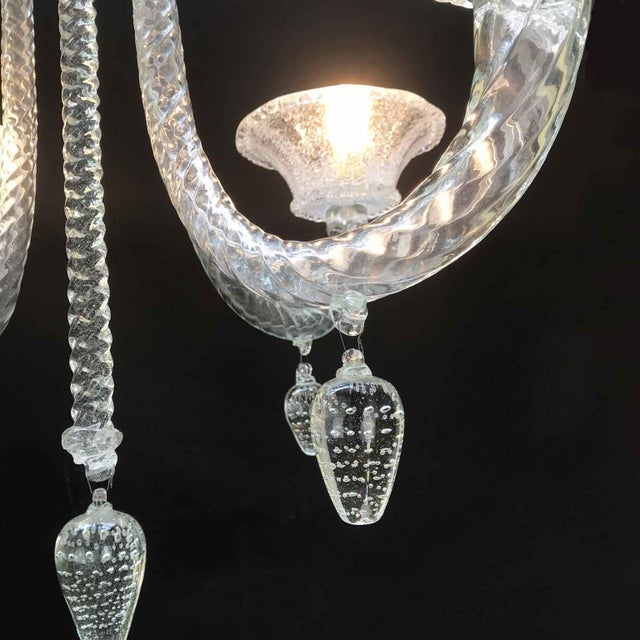 Vintage Blown Glass Chandelier, 1940s For Sale - Image 11 of 16