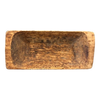 Large 19th Century Hand Carved Primitive Organic Modern Wooden Dough Bowl / Trencher For Sale