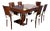French Art Deco Dining Room Set in Mahogany, 1930s, Set of 7 For Sale
