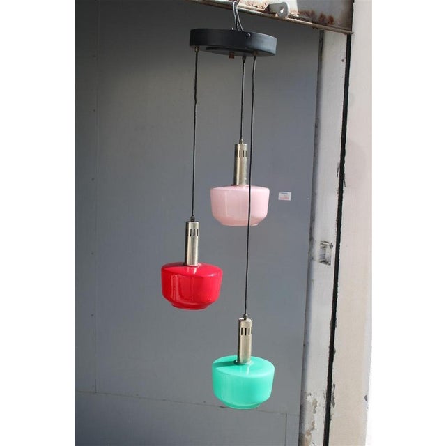 Italian Multicolor Suspension Light from Vistosi, 1950s For Sale - Image 16 of 17