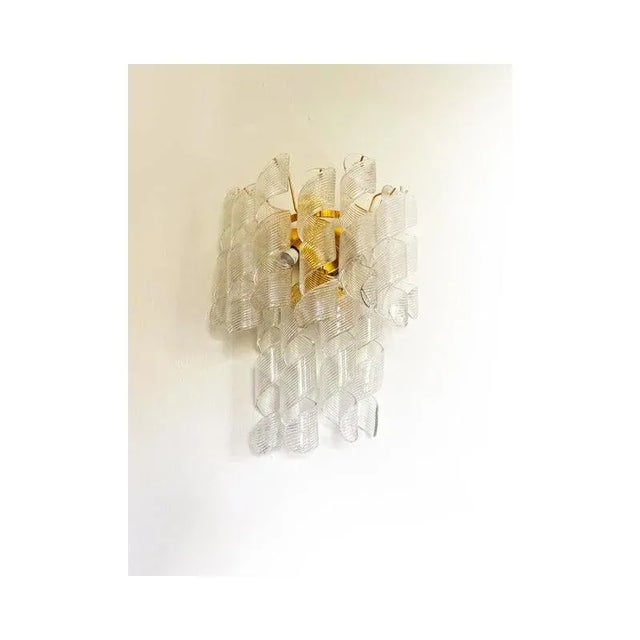 Early 21st Century Transparent Ricci Murano Glass Wall Sconces by Simoeng, Set of 2 For Sale - Image 5 of 13