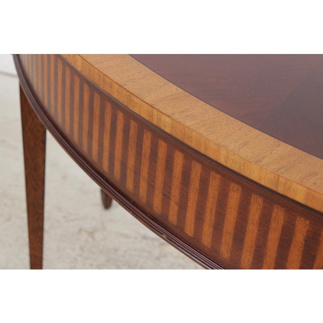 Ethan Allen Inlaid Mahogany Console Hall Table For Sale - Image 9 of 18