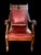William IV Antique Empire Flame Mahogany & Red Leather Library Armchair, Late 19th. Century Chair For Sale - Image 3 of 14