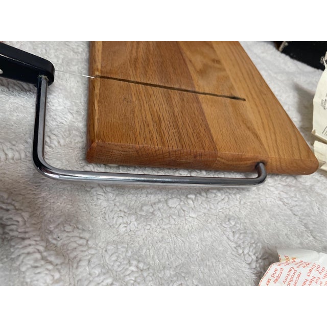 Farmhouse Vintage American Oak Wire Cheese Slicer by Vermillion, Made in Usa For Sale - Image 3 of 9