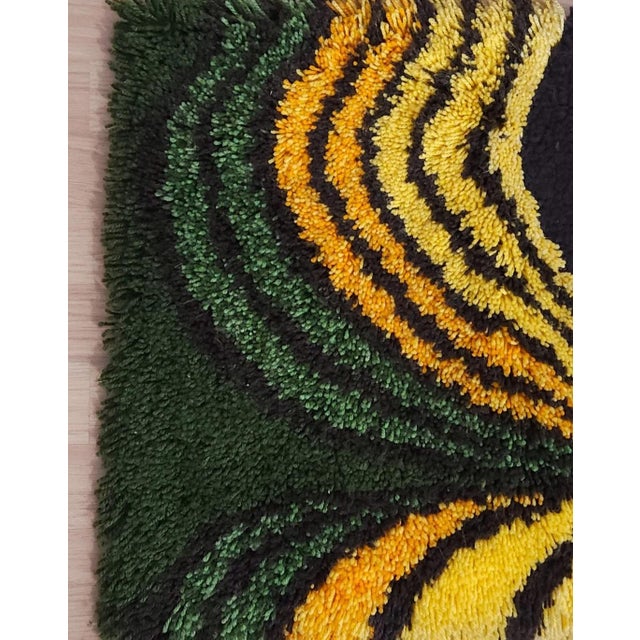 Mid-Century Modern German Handmade Wall Tapestry in Wool, 1970s For Sale - Image 3 of 4