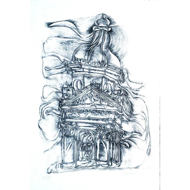 Cathedral - Original Etching by Fritz Baumgartner - 1970 1970 For Sale