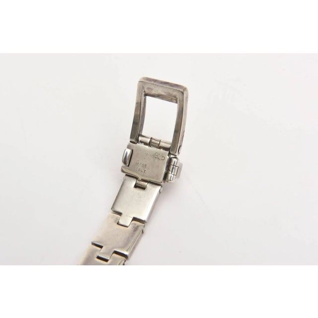 Metal Vintage Sterling Silver Buckle Bracelet For Sale - Image 7 of 10