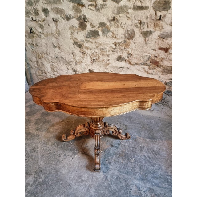 Antique French Walnut Violin Table / Centre Table with Drawer, C. 18801900, 1890s For Sale - Image 9 of 18