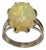 8 Carat Oval Shape Opal Cocktail Ring 14 Karat White Gold, Estate, Size 9 For Sale