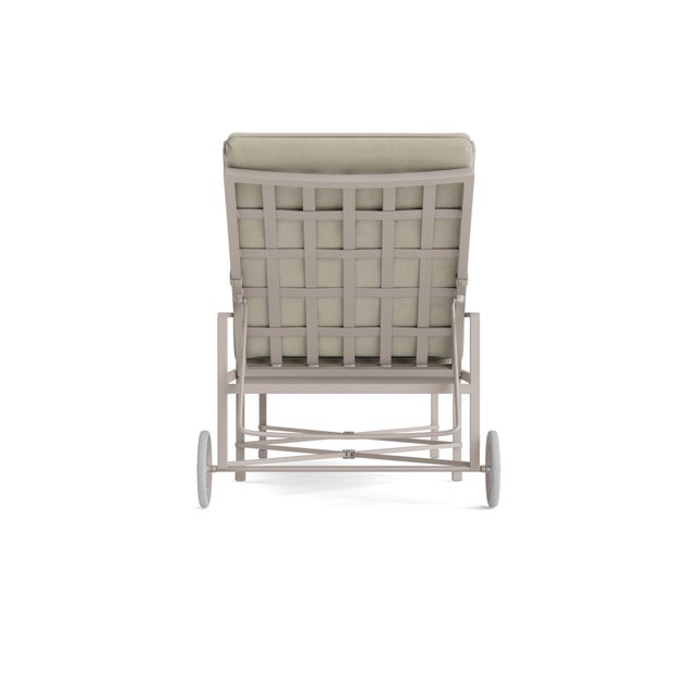 Brown Jordan Brown Jordan Venetian Adjustable Chaise With Wheels, Dove frame with Fusion Meadow fabric For Sale - Image 4 of 11