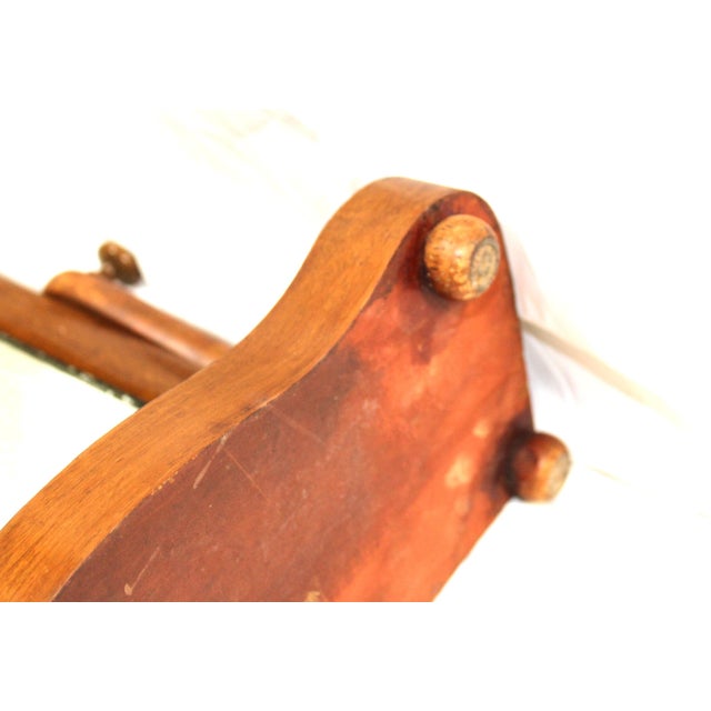 Brown Vintage Vanity Wood Adjustable Mirror, English For Sale - Image 8 of 8