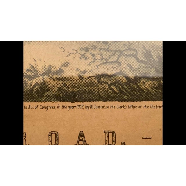 Black Americana Currier and Ives Original Large Folio (1853): Rare Original 1853 “The Road Winter” For Sale - Image 8 of 12