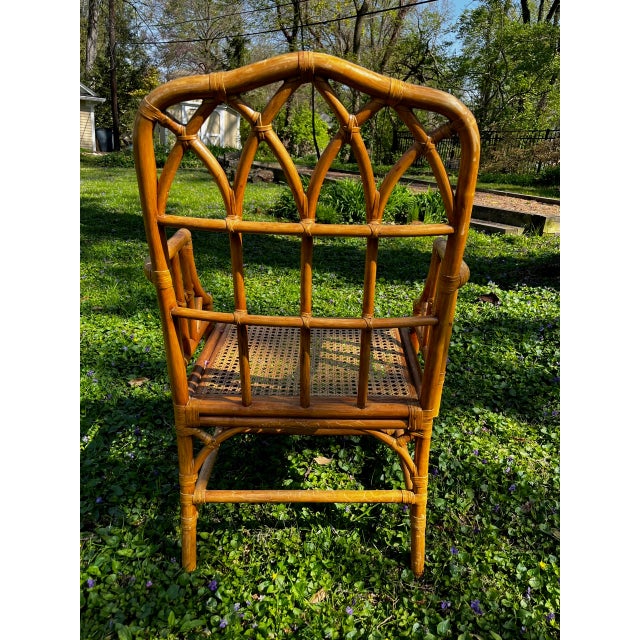 McGuire McGuire Style Rattan Cathedral Side Chair For Sale - Image 4 of 6