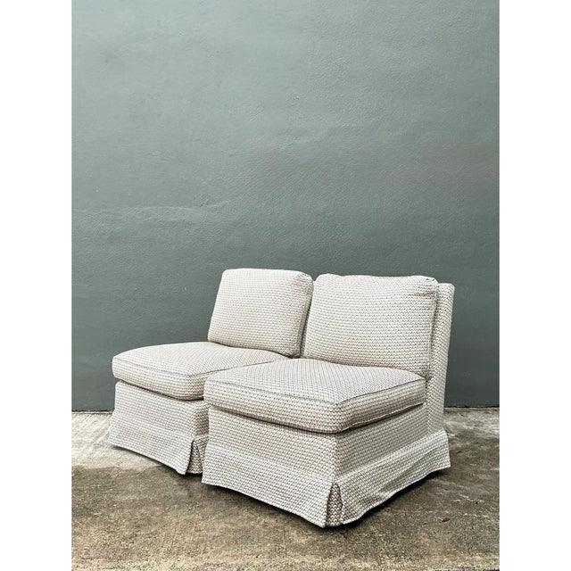 Wood Vintage Upholstered Slipper Chairs - Pair For Sale - Image 7 of 12