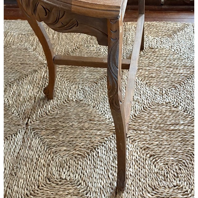 Wood Early Carved Demilune Side Table For Sale - Image 7 of 10