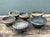 Contemporary Vintage Painted Ceramic Pedestal Bowls - Set of 6 For Sale - Image 3 of 12