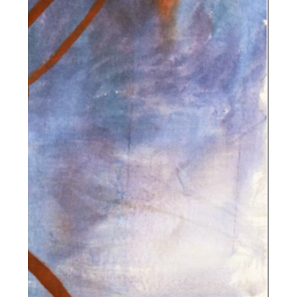 Textile "Swing" 2010. Oil on Canvas by Joe Ginsberg. Predominantly Cerulean Blue, Violet & Cream Field With Red Highlights. For Sale - Image 7 of 7