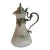 Vintage Glass and Pewter Decanter With Lid and Handle Detailed With Grape Vines Motif Made in Italy For Sale