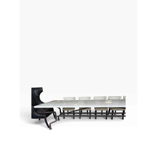 Modern Huge Dennis & Leen for Formations Marble Top Iron Outdoor Table For Sale - Image 3 of 5