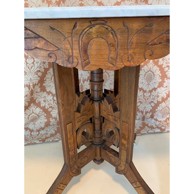 Antique Eastlake Equestrian Marble Table For Sale - Image 4 of 12