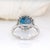 Rossana 14k White Gold London Blue Topaz Diamond Ring | Round 10mm, Size 6.75 For Sale In Columbus - Image 6 of 8