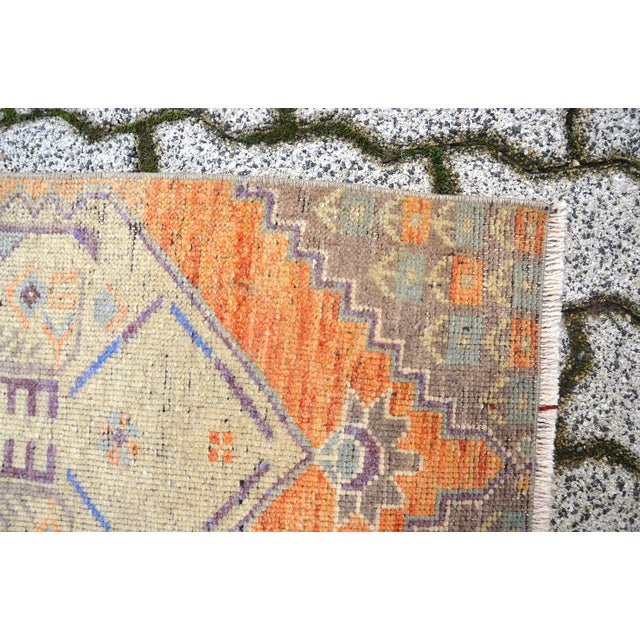 1960s Vintage Orange Rug For Sale - Image 4 of 6