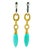 1990s Pair of Italian 18k Gold Diamond & Turquoise Link Drop Earrings For Sale In Miami - Image 6 of 10