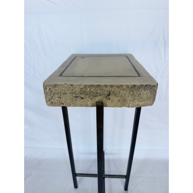 We love it because we search for found objects to repurpose them into beautiful furniture. Handmade metal base with a...