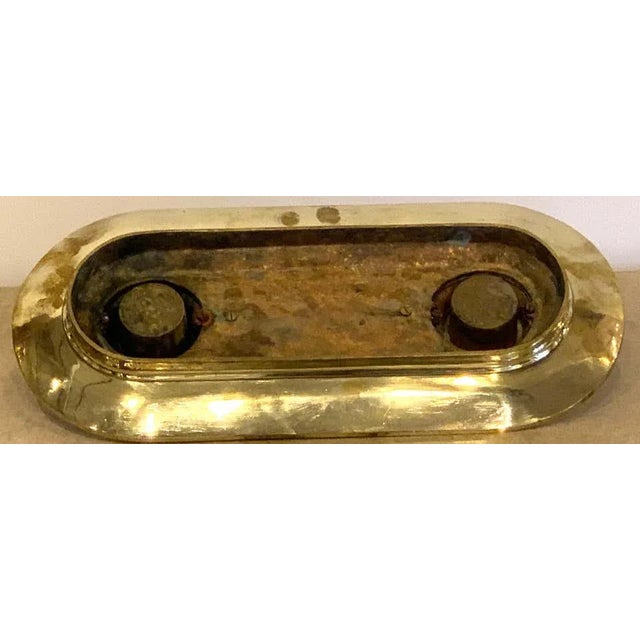19th Century English Brass Resting Dog Double Inkwell For Sale In Atlanta - Image 6 of 8
