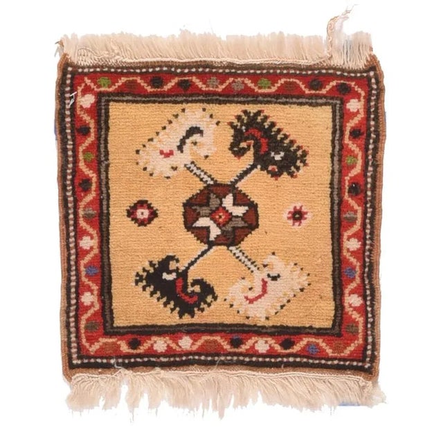 Vintage Balouch Rug 1'2'' X 1'2'' For Sale - Image 4 of 4