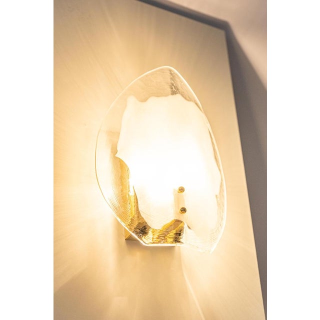 Metal Brass & Murano Glass Wall Lights from Kalmar, Austria, 1970s, Set of 2 For Sale - Image 7 of 15