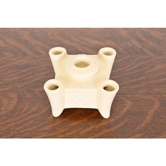 Rookwood Pottery Rookwood Pottery Arts & Crafts Glazed Ceramic Candlestick Holder, 1934 For Sale - Image 4 of 10