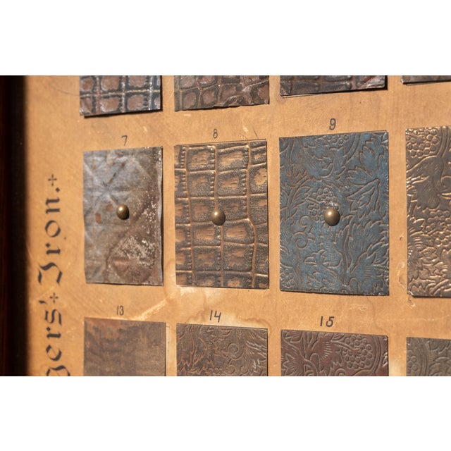 Metal 19th Century Embossed Sheet Metal Sample Advertising Display by Duquesne For Sale - Image 7 of 10